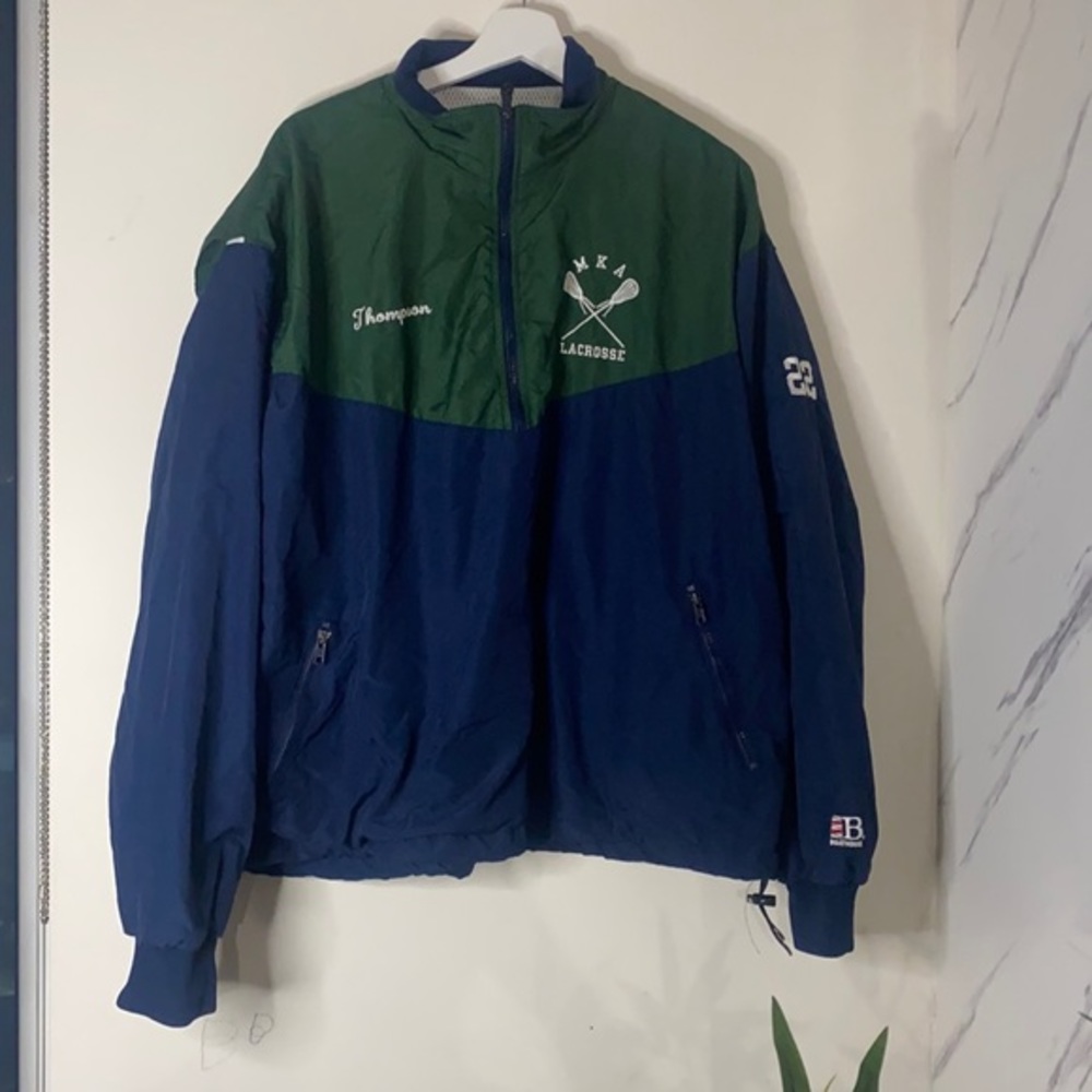VTG vintage two tones Boathouse MKA lacrosse windbreaker jacket size XL